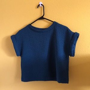 Crop boxy teal shirt